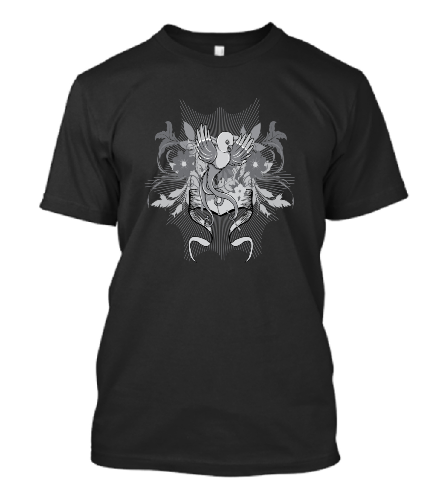 Baby Bird Angel Surreal Floral Wings Harmony T-Shirt