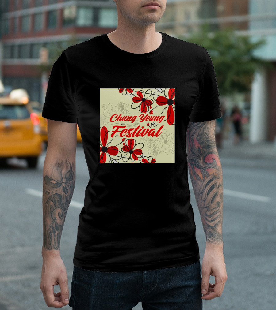 Chung Yeung Festival Red Flowers T-Shirt