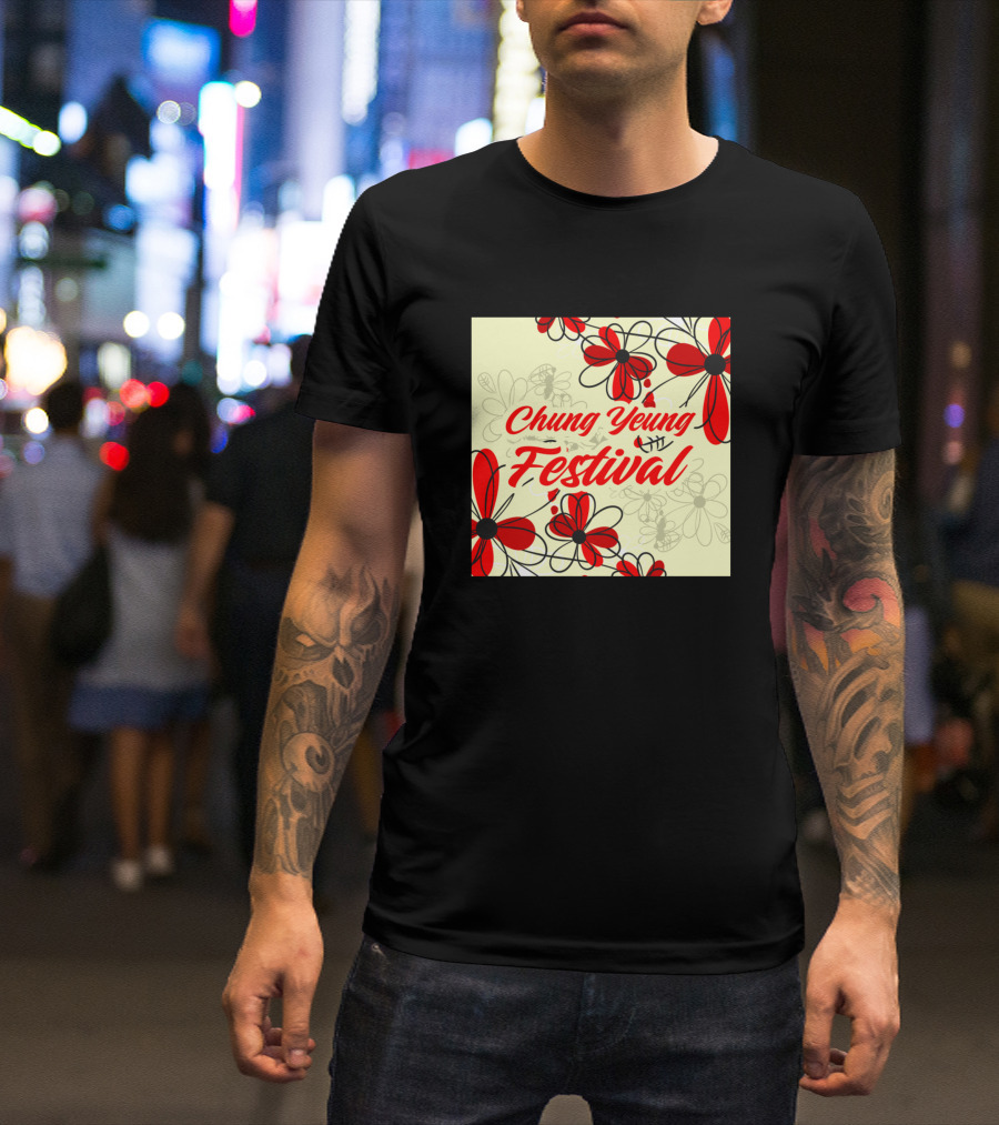 Chung Yeung Festival Red Flowers T-Shirt