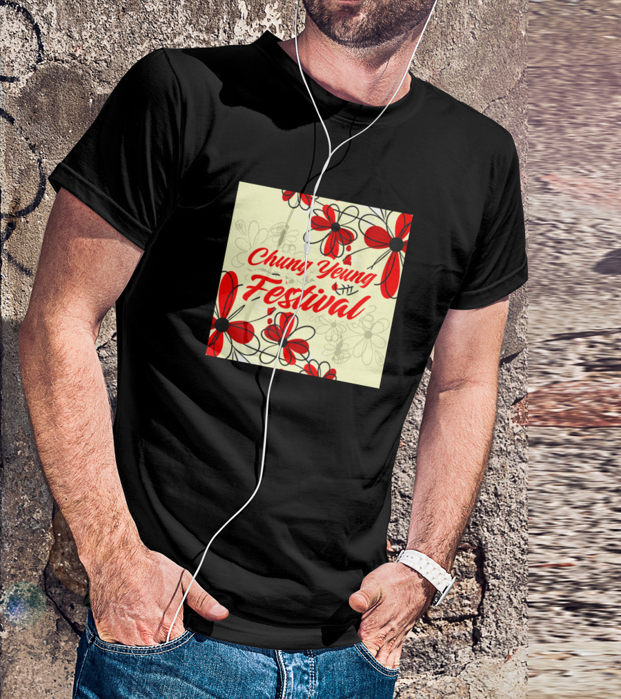 Chung Yeung Festival Red Flowers T-Shirt