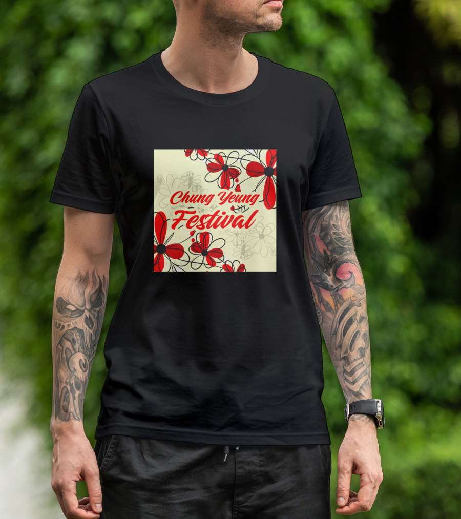 Chung Yeung Festival Red Flowers T-Shirt