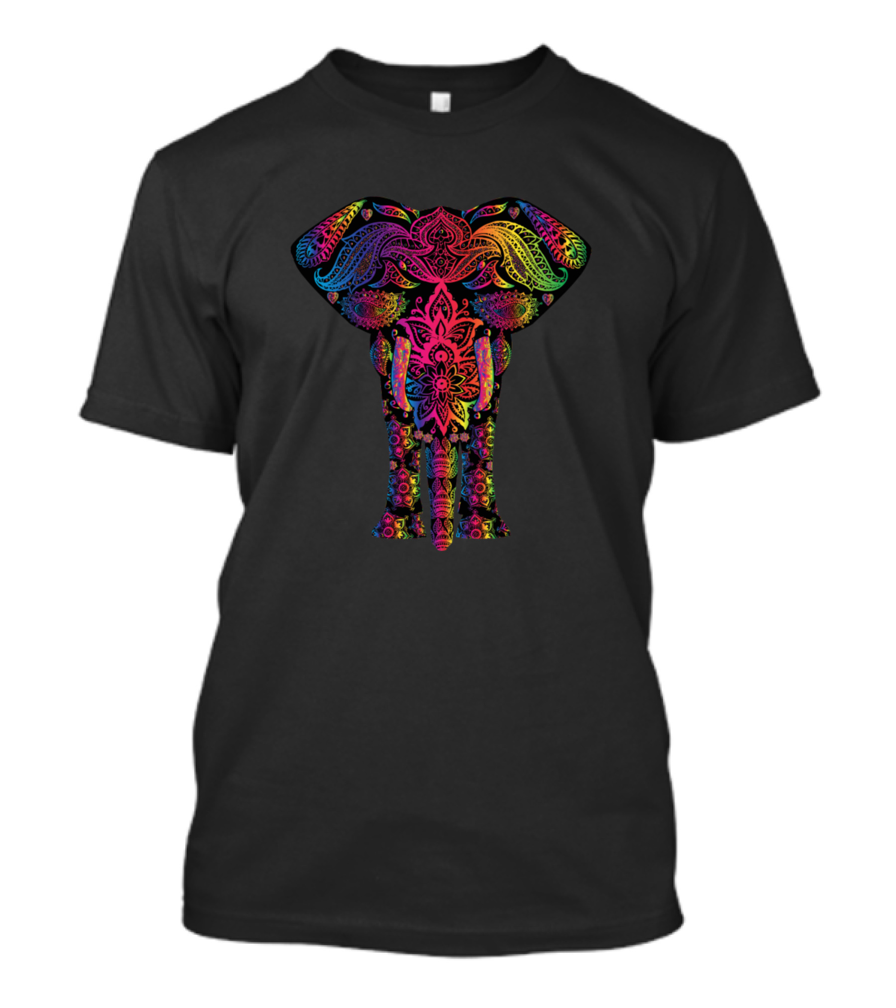 Psychedelic Mandala Colorful Elephant T-Shirt