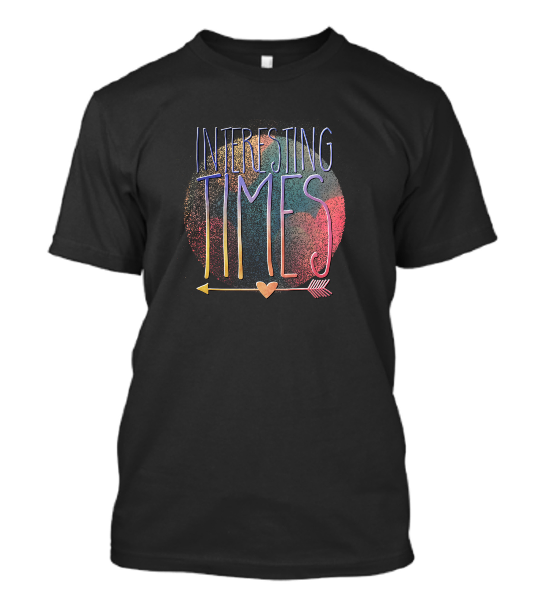 Interesting Times Arrow Heart Multicolor Circle T-Shirt