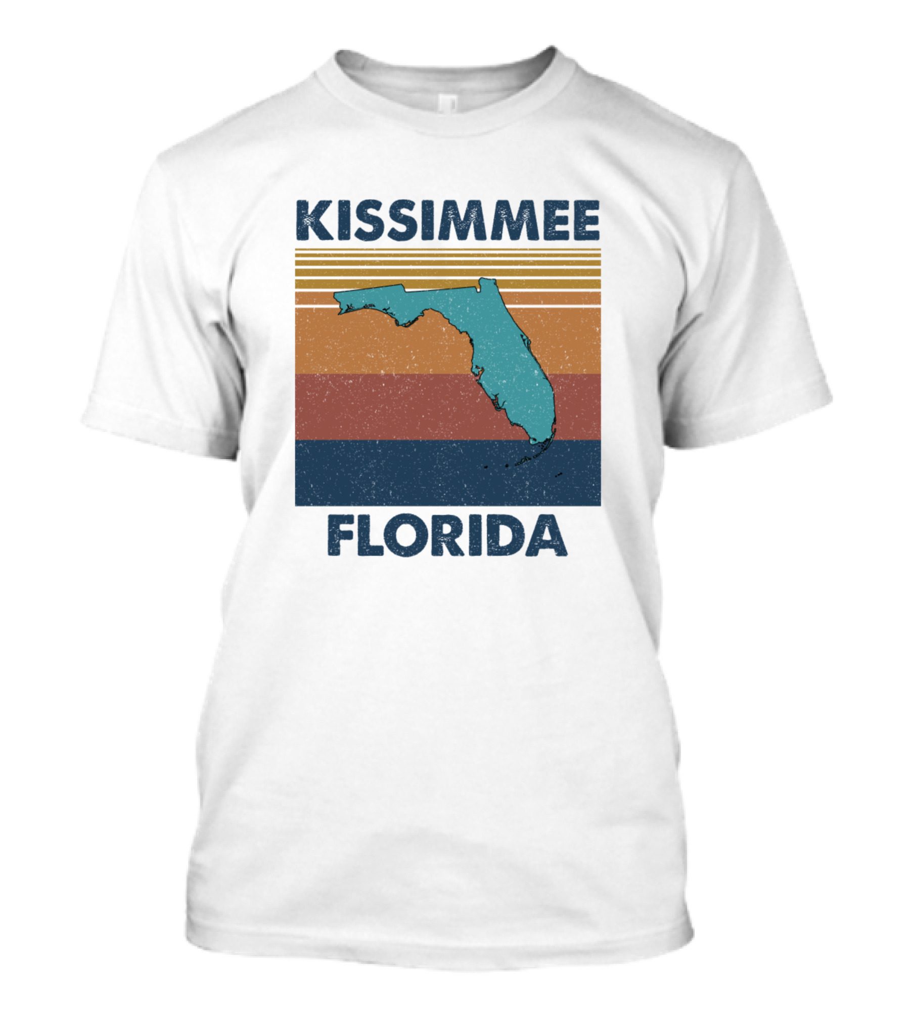 Kissimmee Florida Vintage Stripes With State T-Shirt