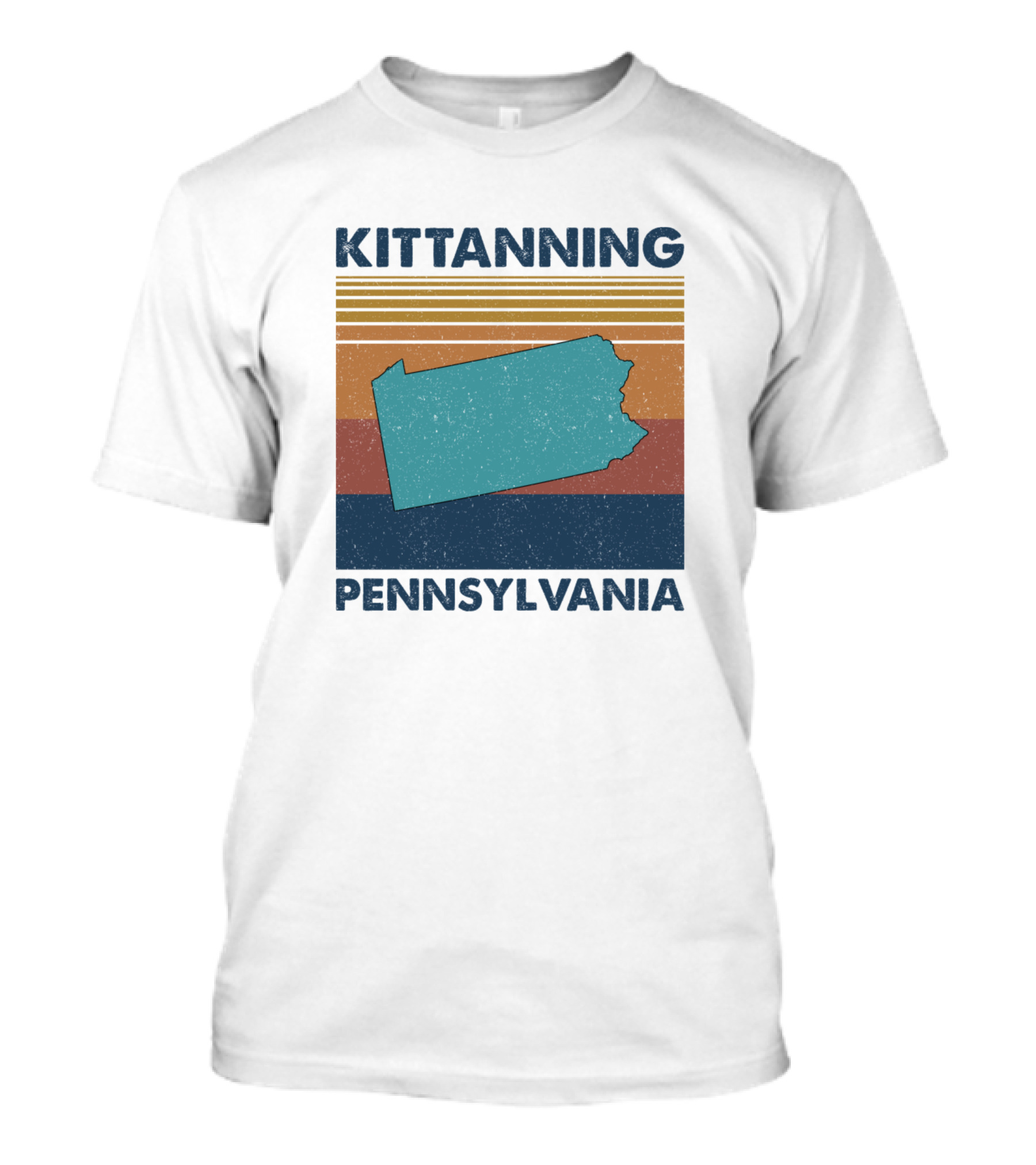 Kittanning Pennsylvania Vintage Map Outline Retro Colors T-Shirt