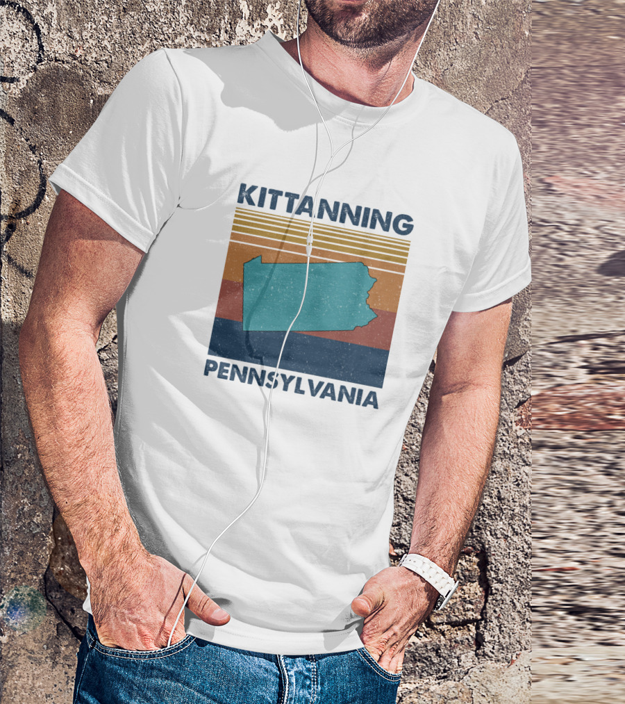 Kittanning Pennsylvania Vintage Map Outline Retro Colors T-Shirt