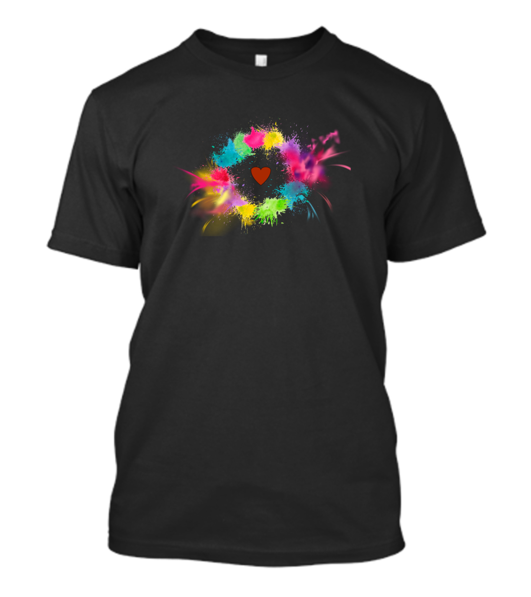 Love Heart With Vibrant Colorful Paint Splash T-Shirt
