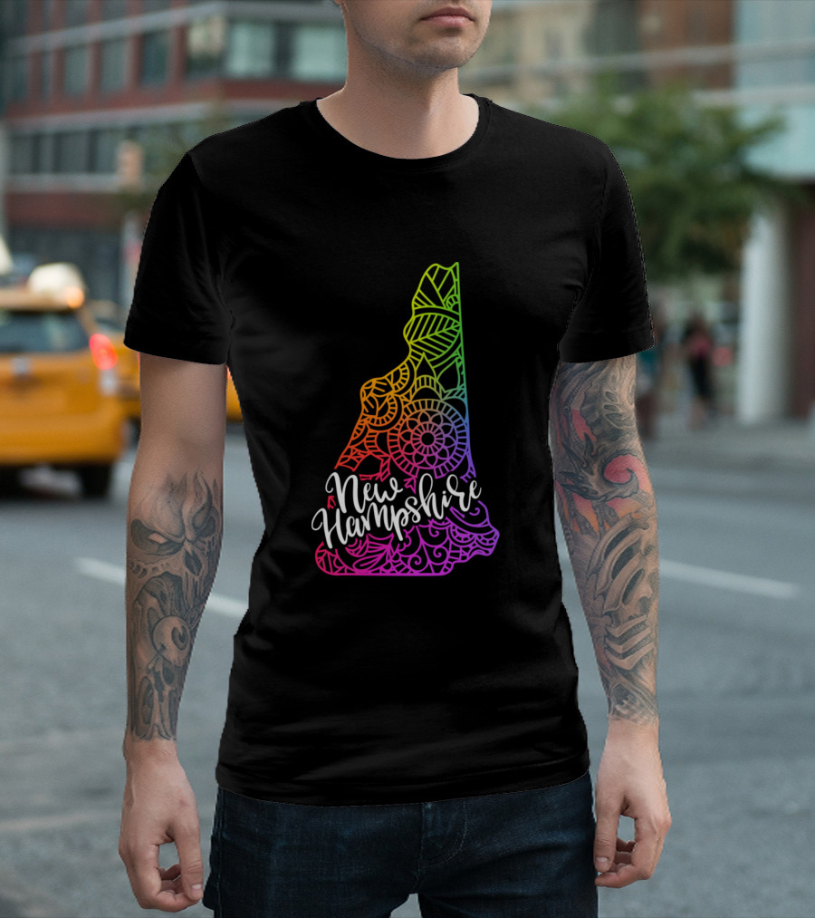 New Hampshire Rainbow Mandala T-Shirt