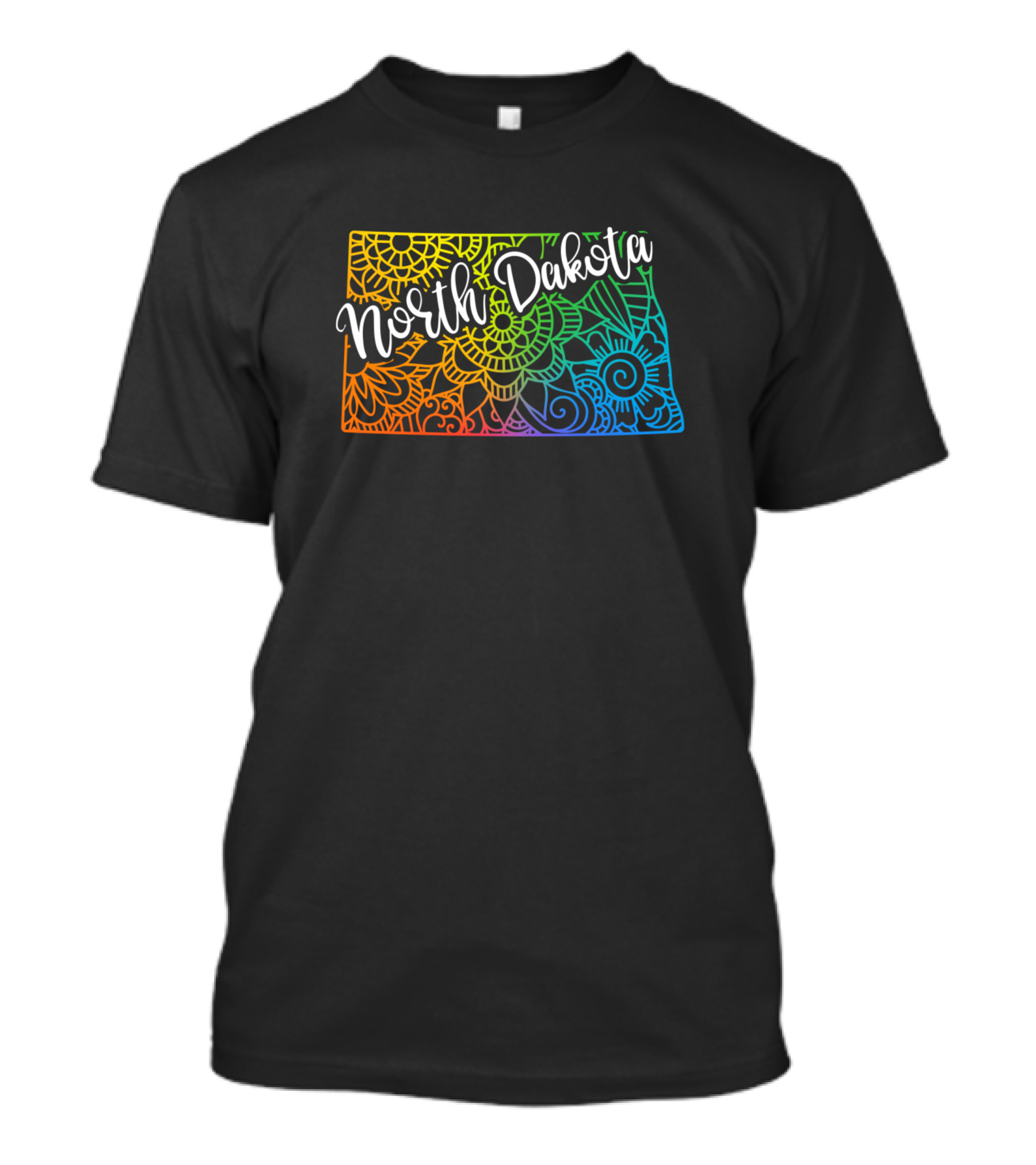 North Dakota Rainbow Floral T-Shirt
