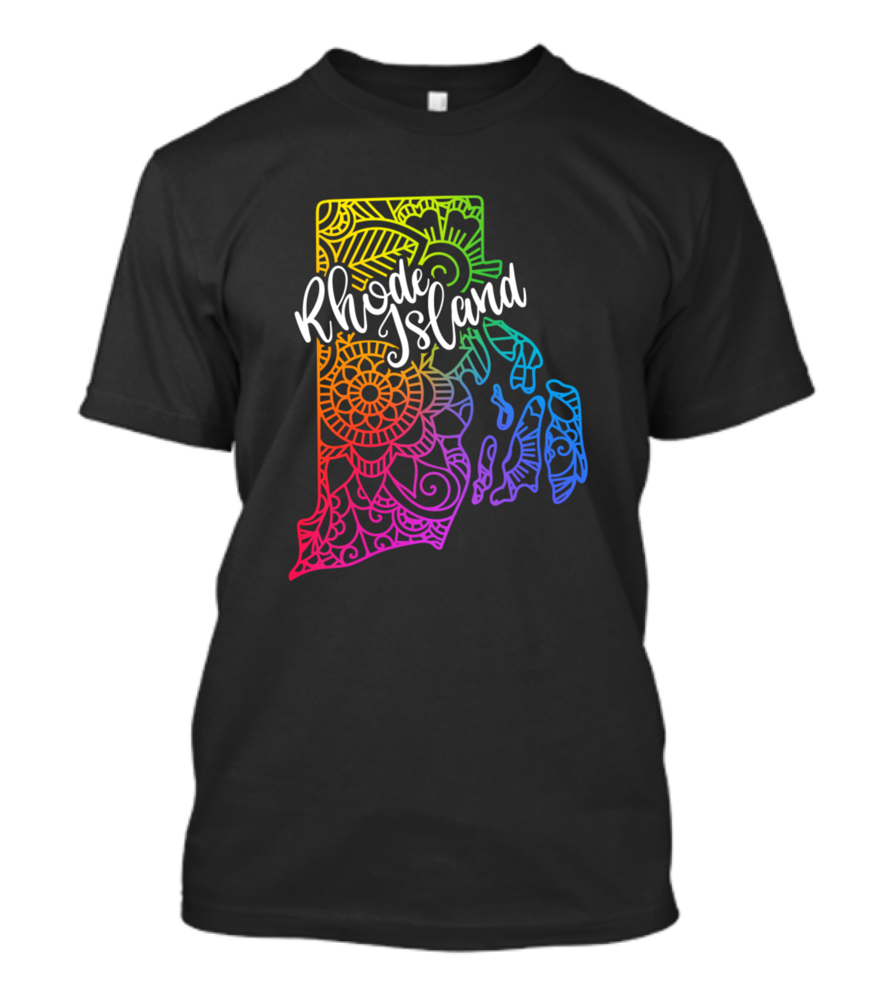Rhode Island Colorful Mandala T-Shirt