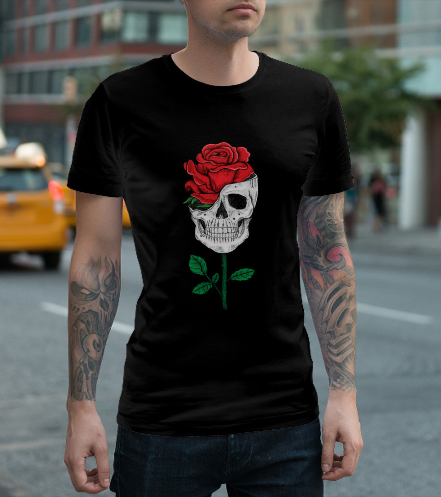 Roses Skull Valentine Skulllover Rose Roses T-Shirt