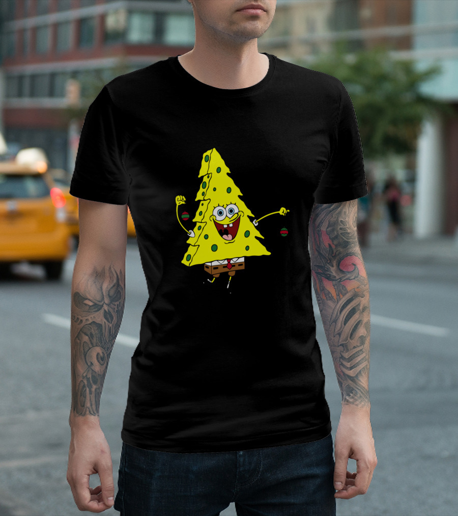 Spongebob Squarepants Christmas Tree Cheer T-Shirt