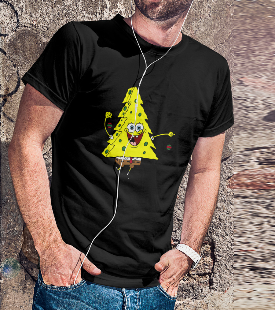 Spongebob Squarepants Christmas Tree Cheer T-Shirt