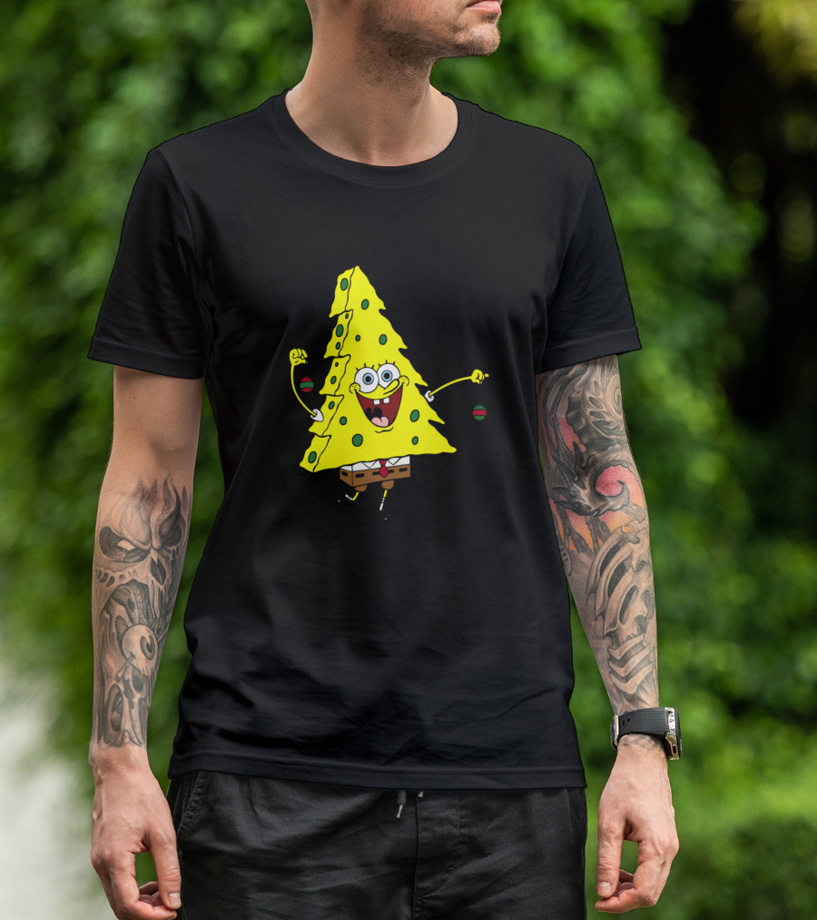 Spongebob Squarepants Christmas Tree Cheer T-Shirt