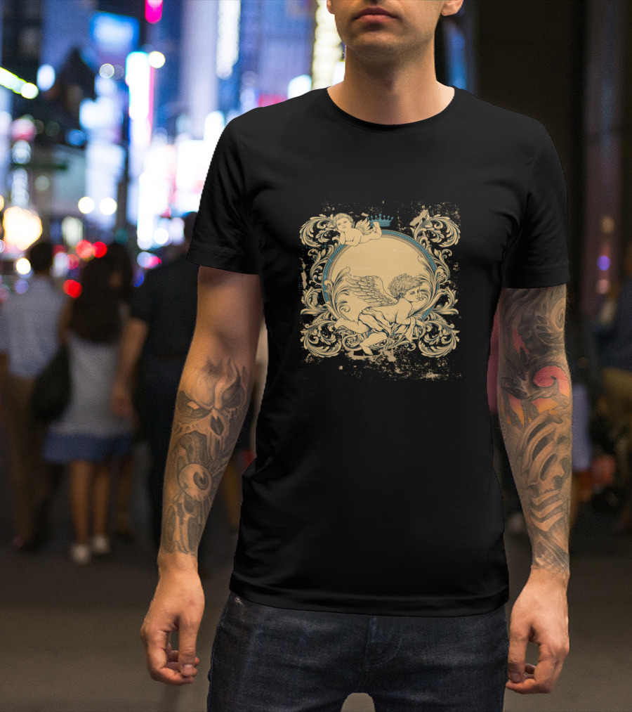 The Baby Angel Cherub Vintage Scrollwork T-Shirt