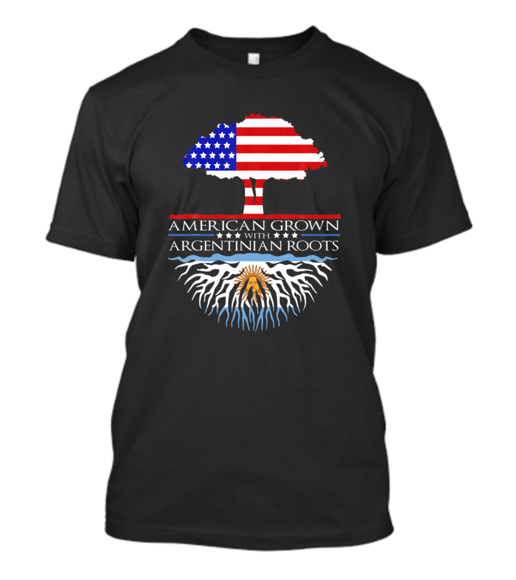 American Grown With Argentinian Roots Flag Tree T-Shirt