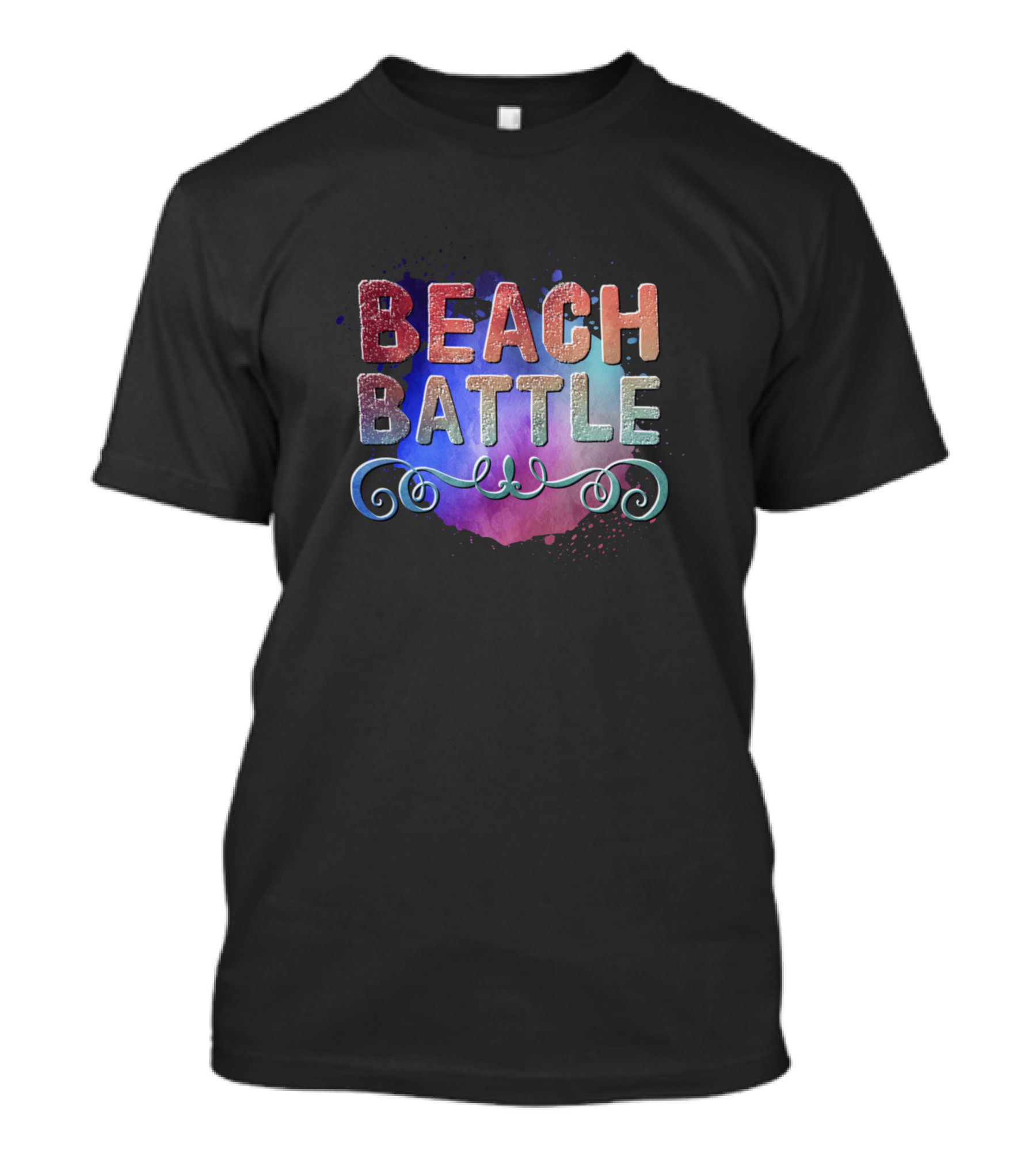 BEACH BATTLE Vibrant Watercolor Accents T-Shirt