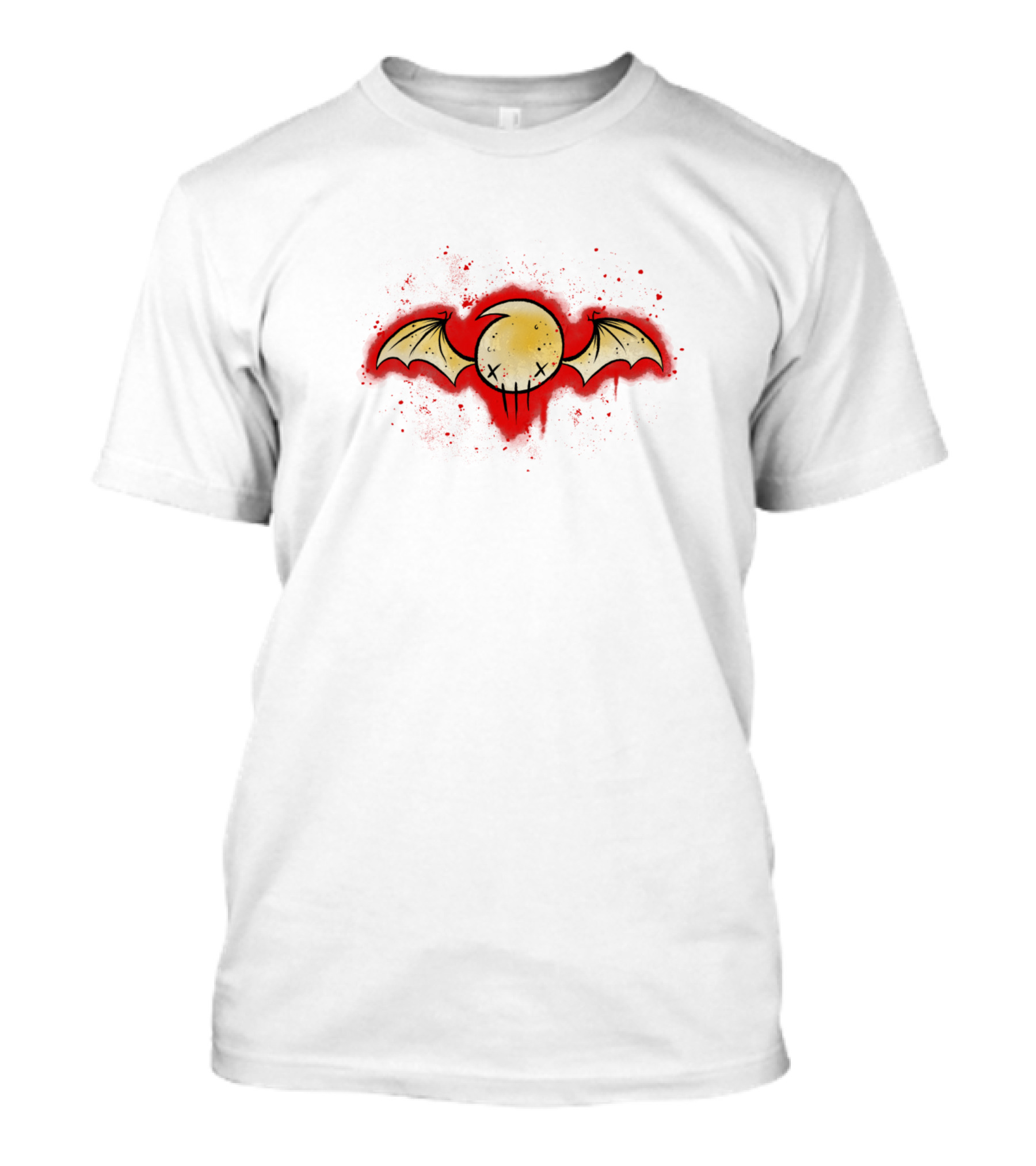 Bloody Skull With Bat Wings T-Shirt