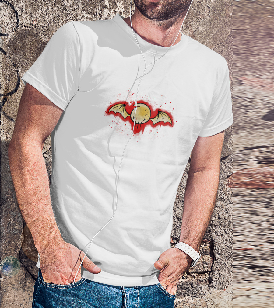 Bloody Skull With Bat Wings T-Shirt