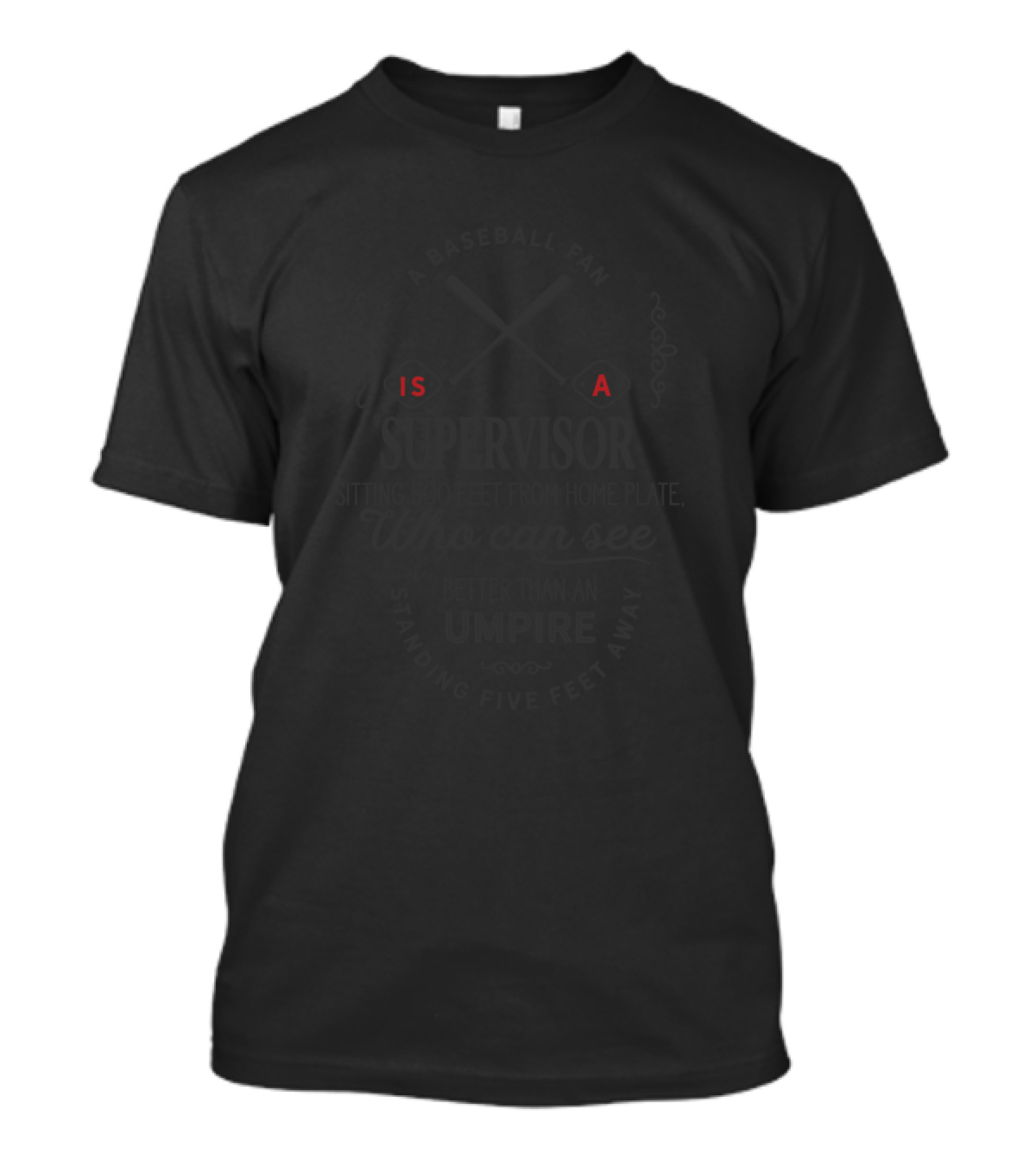 A Baseball Fan Is A Supervisor Sitting 500 Feet From Home Plate Who Can See Better Than An Umpire Standing Five Feet Away T-Shirt