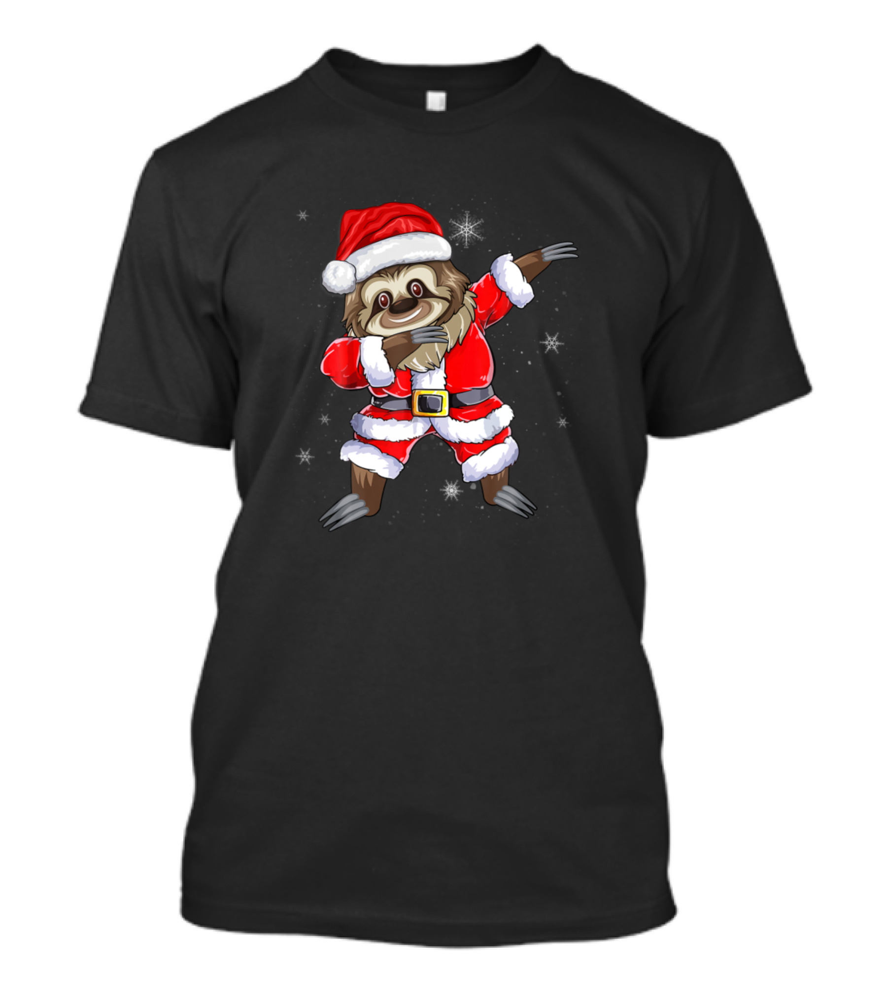 Dancing Dabbing Santa Sloth Celebration Merry Slothmas T-Shirt