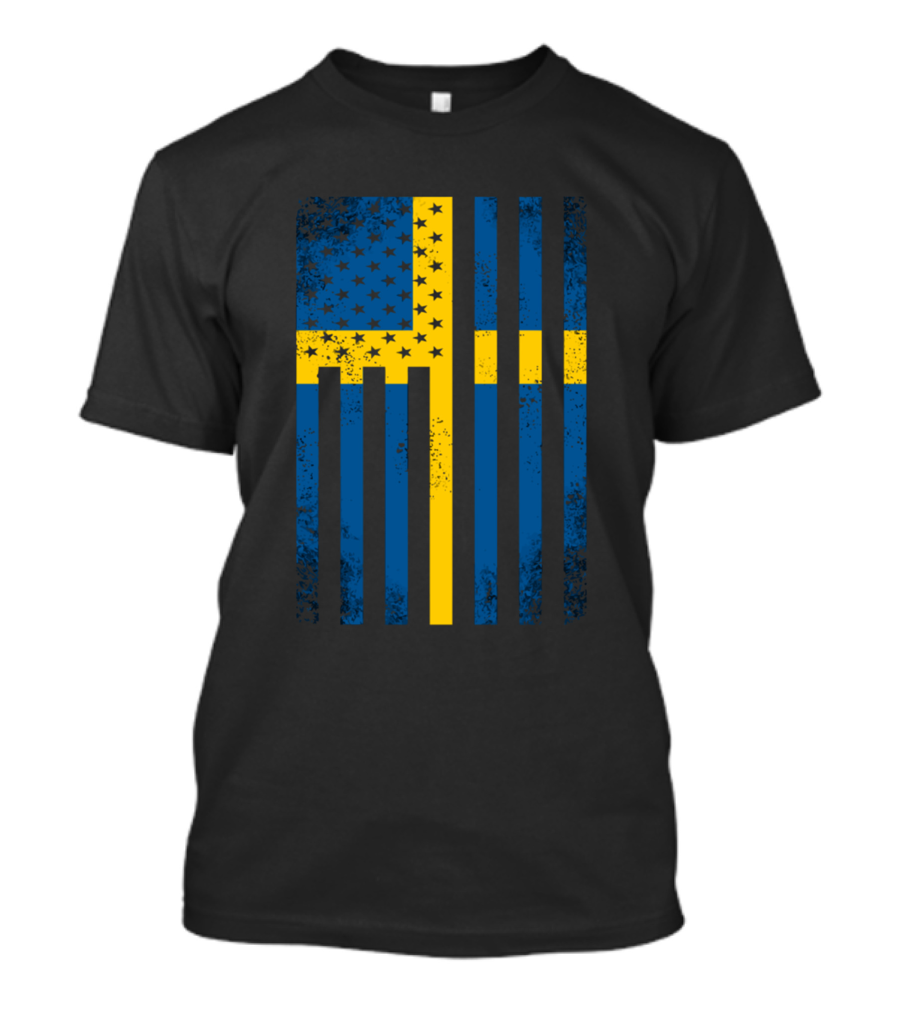 Vintage Half Swedish Flag American Inside Me USA T-Shirt