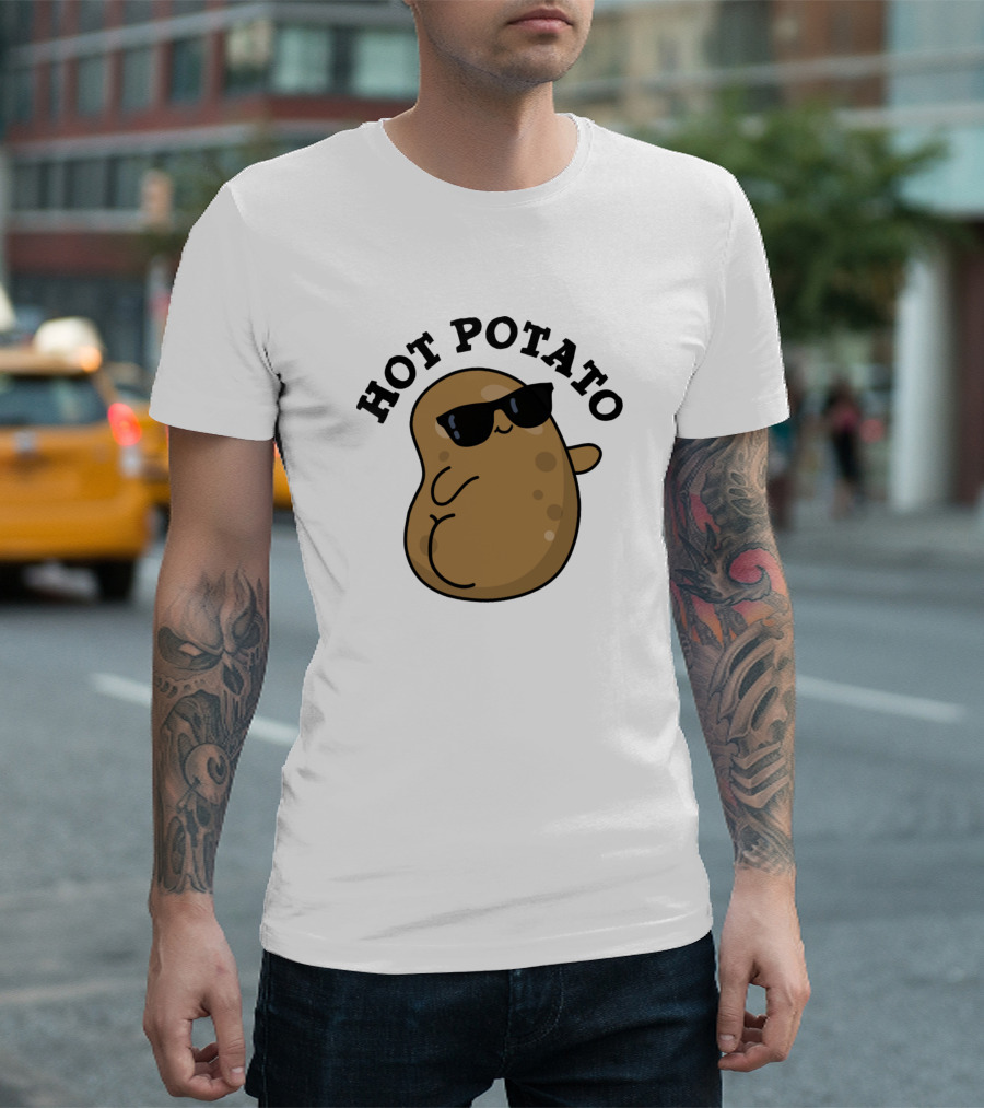 Hot Potato Wearing Sunglasses Cute Veggie Pun T-Shirt