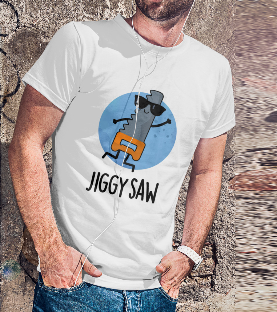 Jiggy Saw Cute Dancing Pun With Sunglasses And Orange Shorts T-Shirt