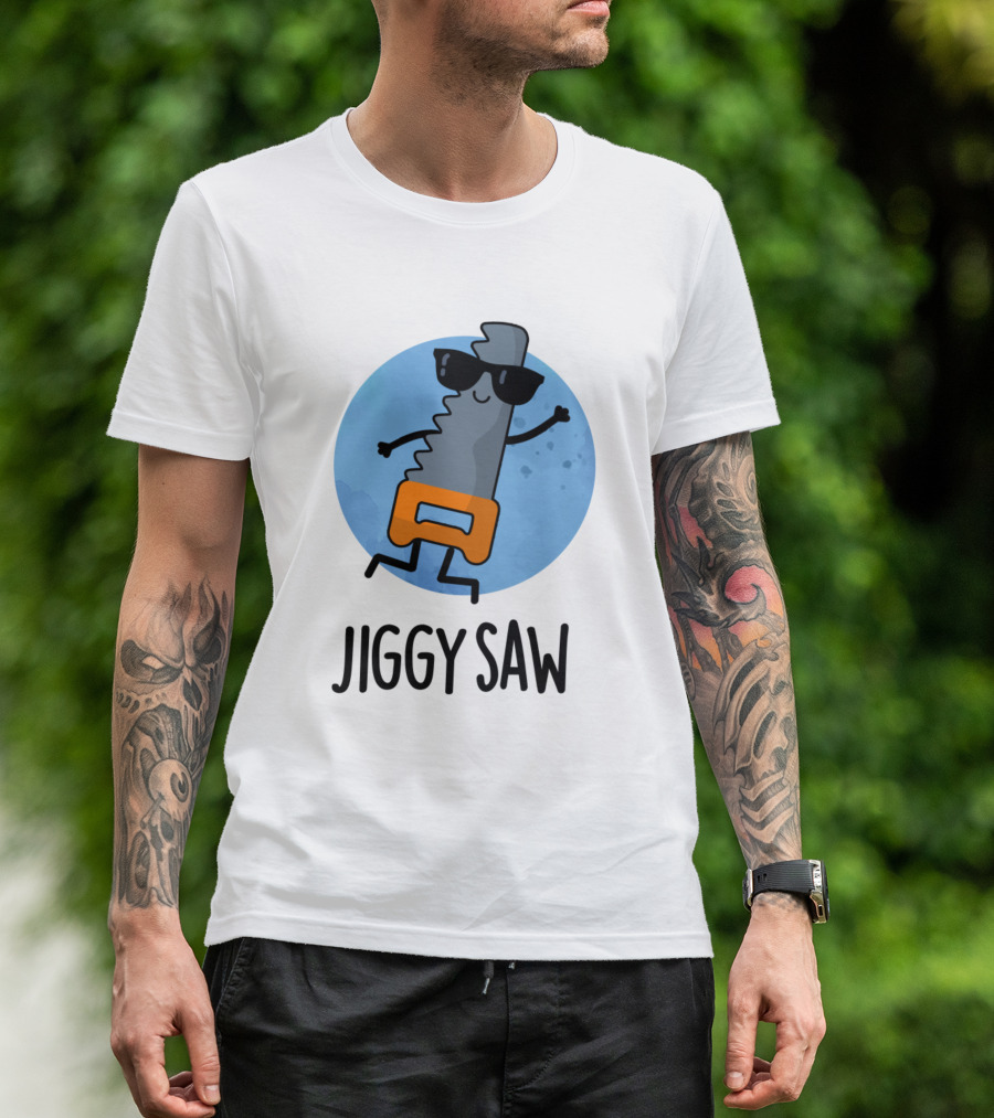 Jiggy Saw Cute Dancing Pun With Sunglasses And Orange Shorts T-Shirt