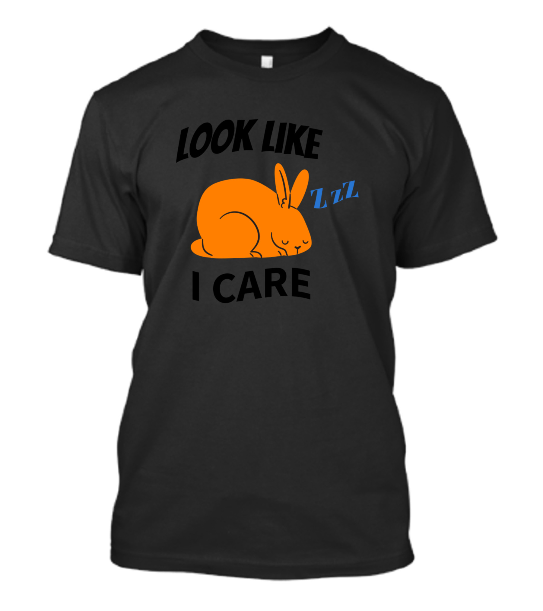 Look Like I Care Sleeping Orange Bunny ZzZ T-Shirt
