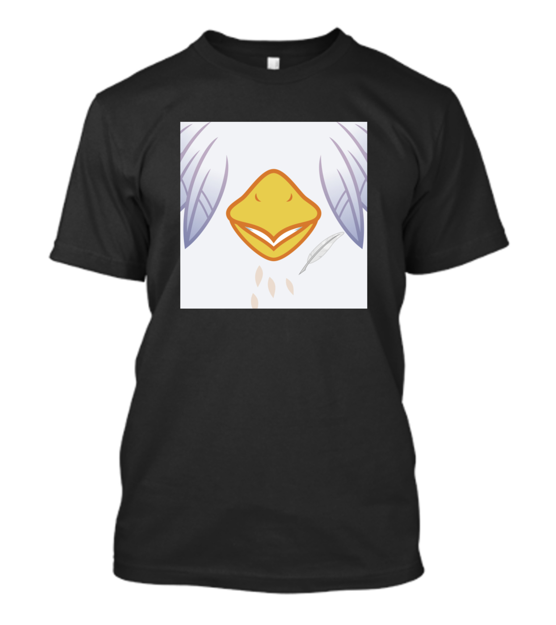 Silver Quill Face Beak And Feather T-Shirt