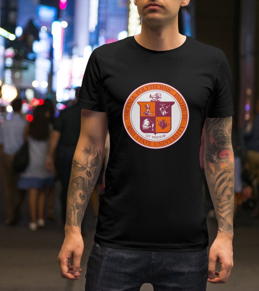 Virginia Polytechnic Institute And State University Ut Prosim Seal T-Shirt