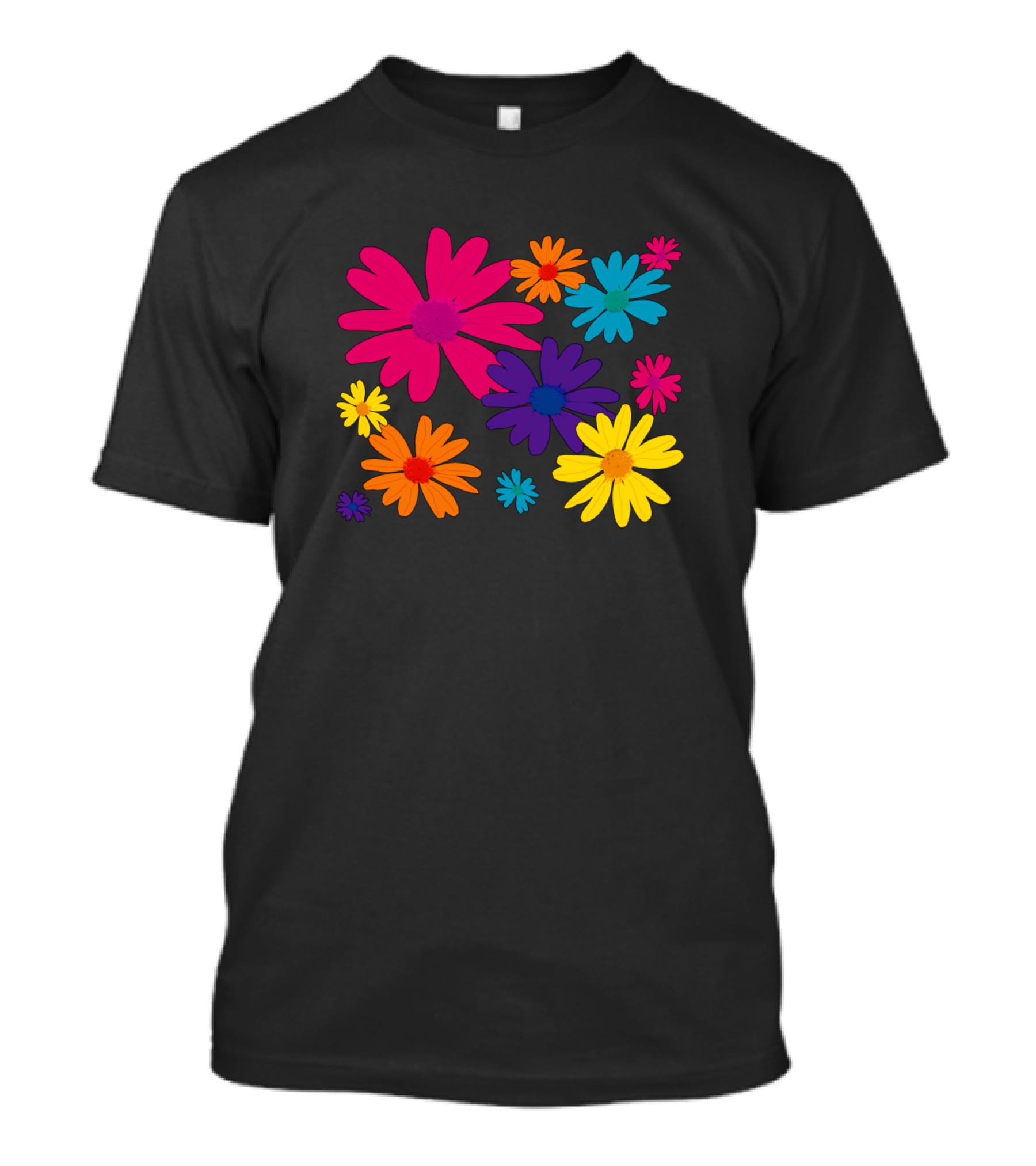 Vibrant Floral Bed Of Colorful Daisy Flowers T-Shirt