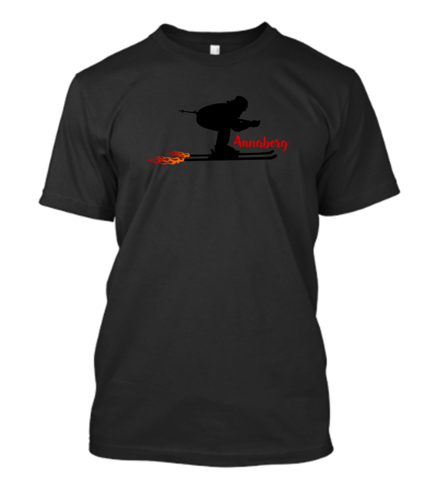 Annaberg Skiing Silhouette With Flames T-Shirt