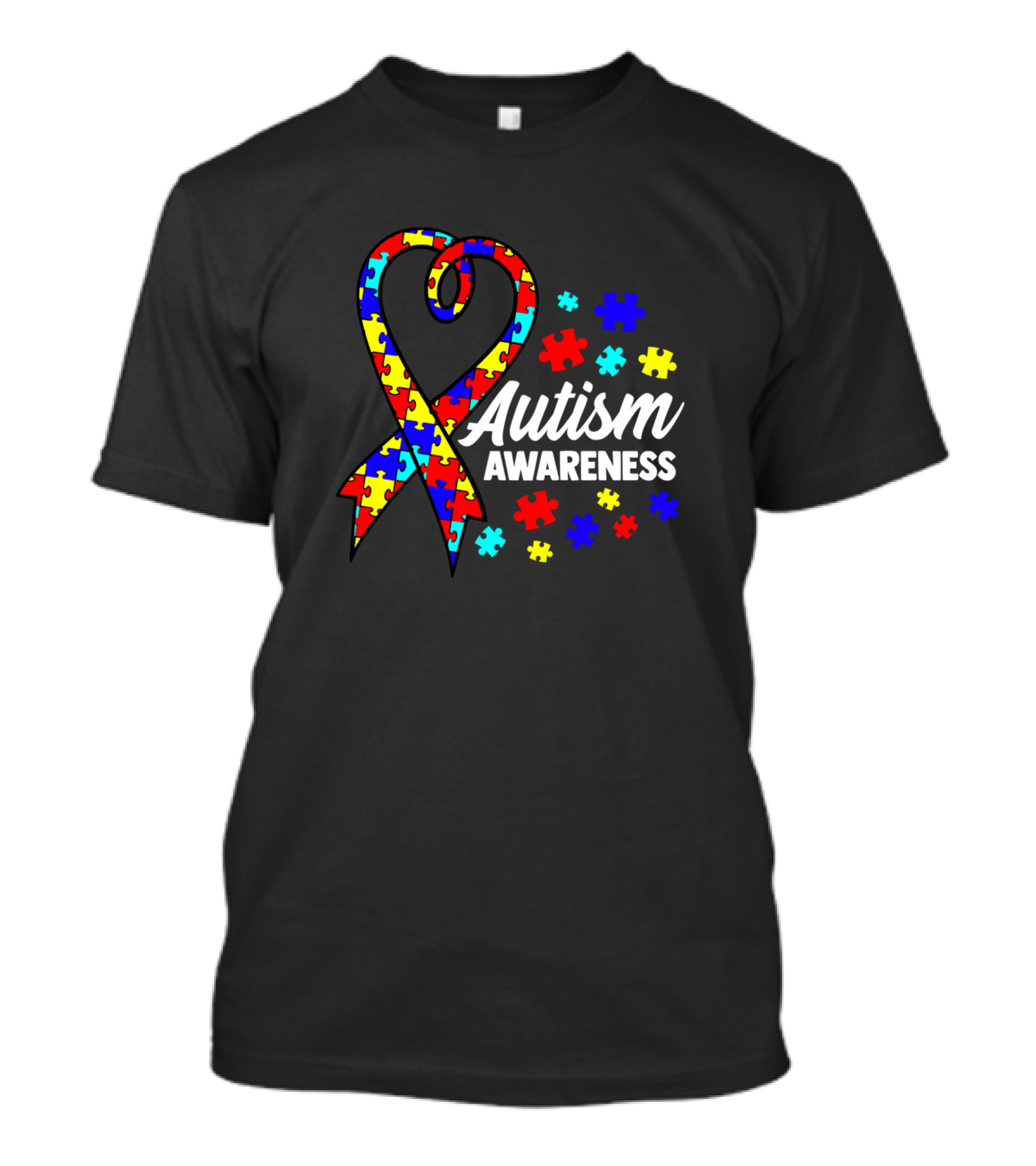 Autism Awareness Puzzle Ribbon Cute Autistic Unique Color T-Shirt