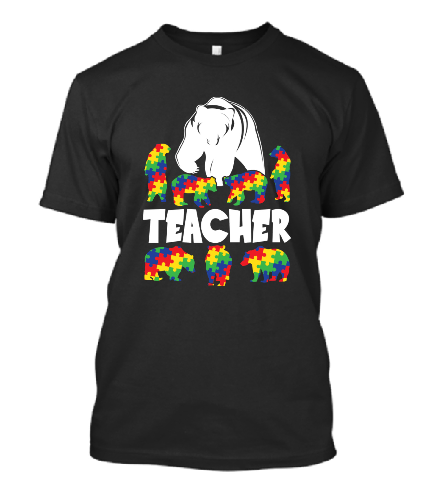 Teacher Autism Awareness Special Ed Puzzle Piece Bears T-Shirt