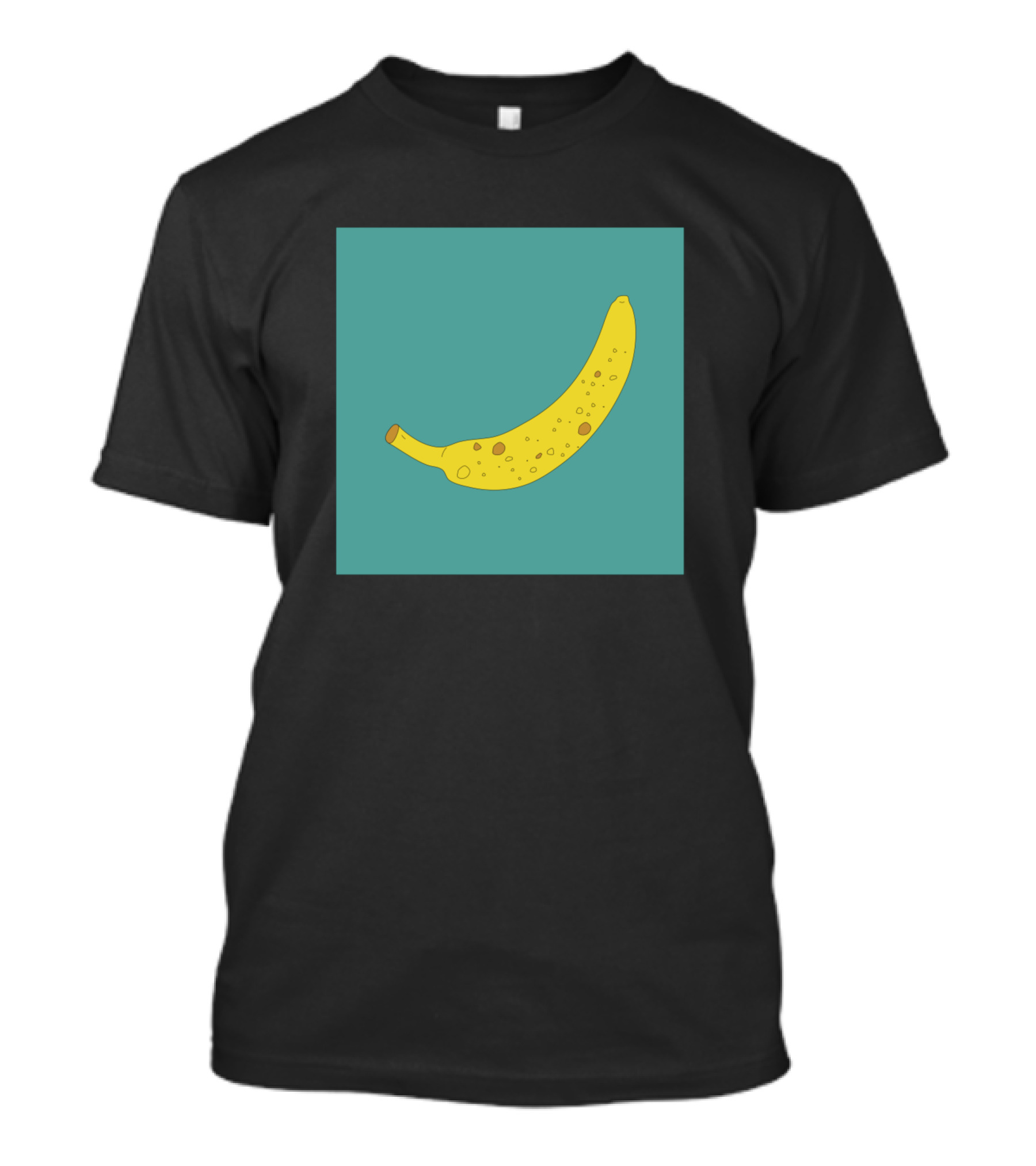 Crazy Banana Yellow Fruit On Teal Background T-Shirt