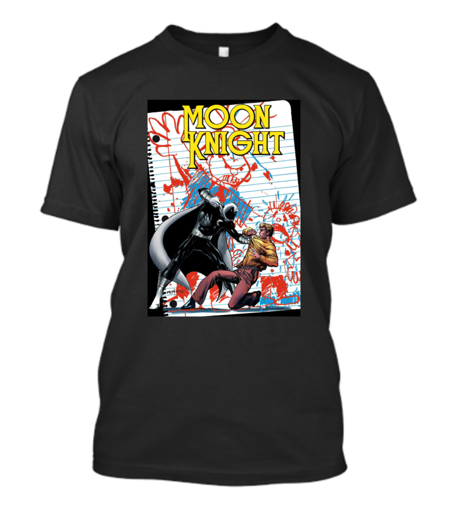 MOON KNIGHT Comic Book Style Battle Scene T-Shirt