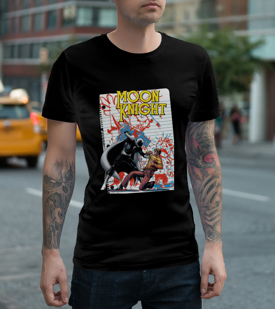 MOON KNIGHT Comic Book Style Battle Scene T-Shirt