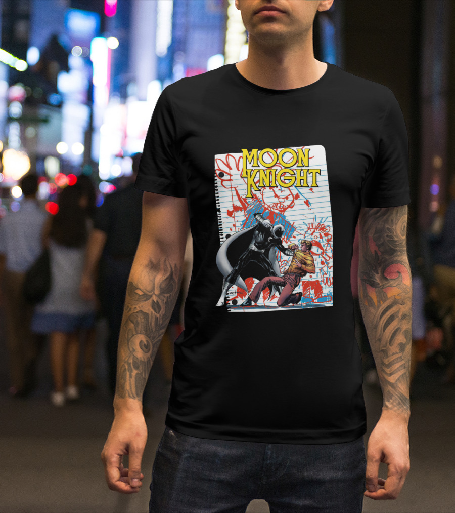 MOON KNIGHT Comic Book Style Battle Scene T-Shirt