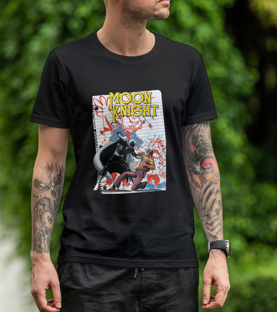MOON KNIGHT Comic Book Style Battle Scene T-Shirt