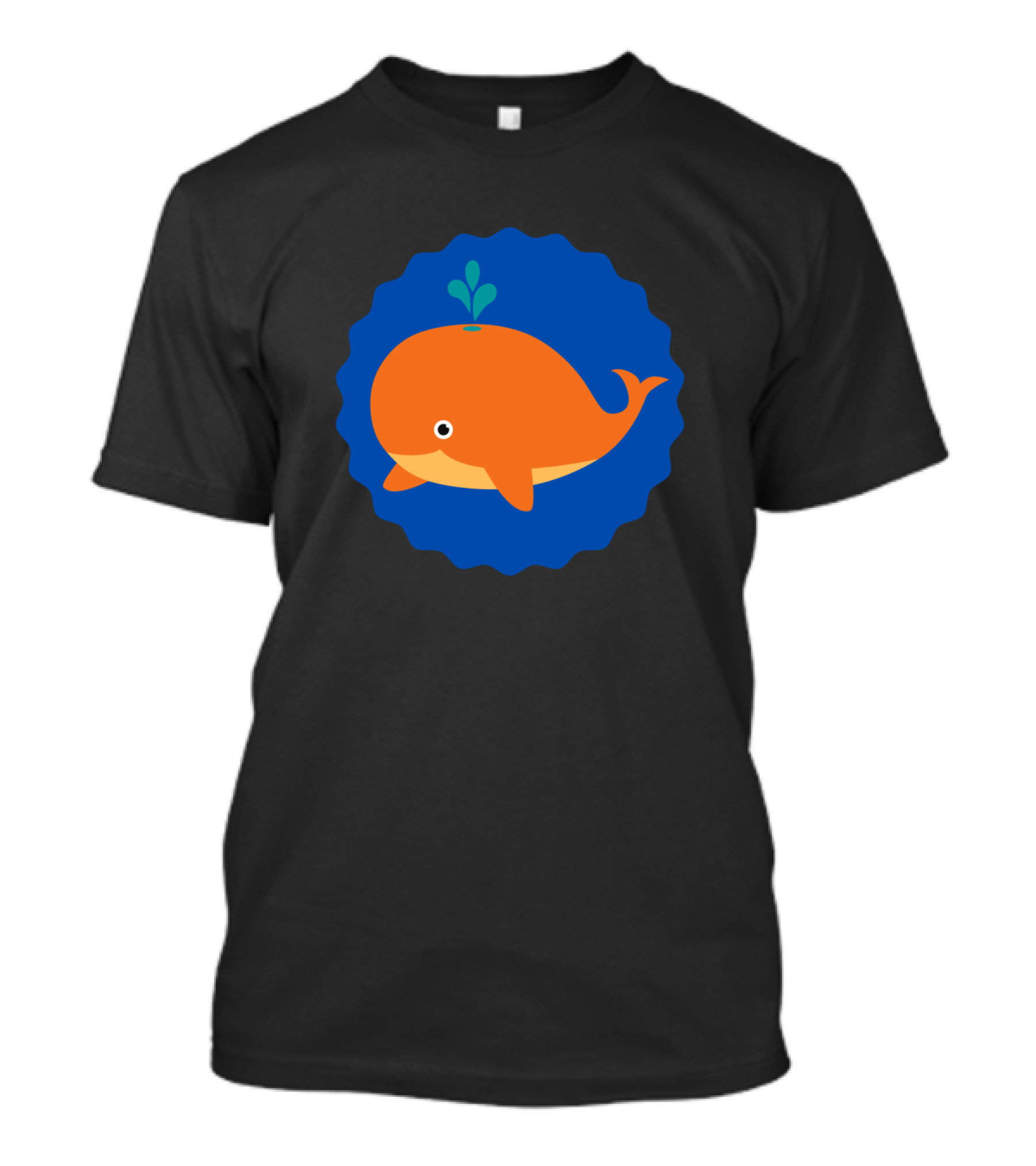 La Petite Baleine Orange Blue Badge T-Shirt