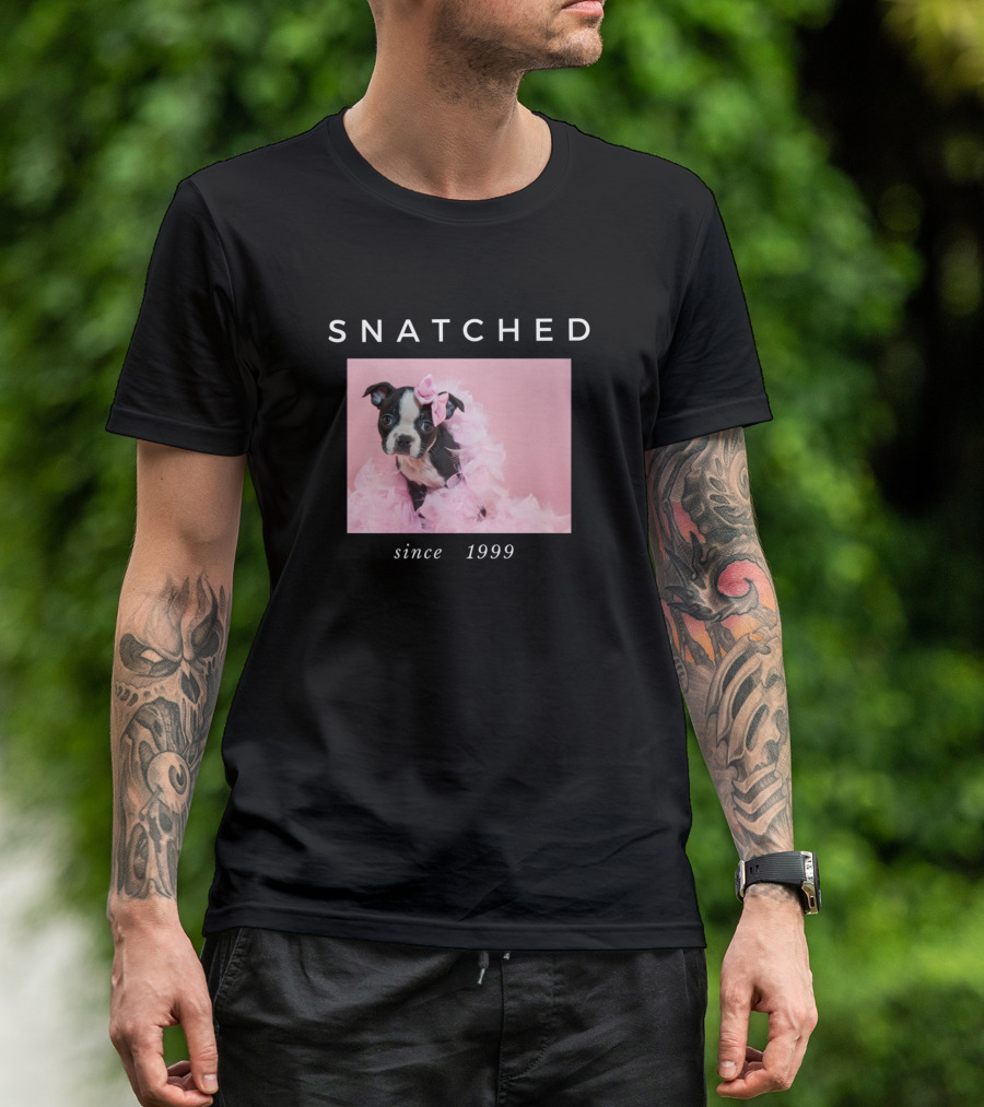SNATCHED Since 1999 Pink Boa Puppy T-Shirt