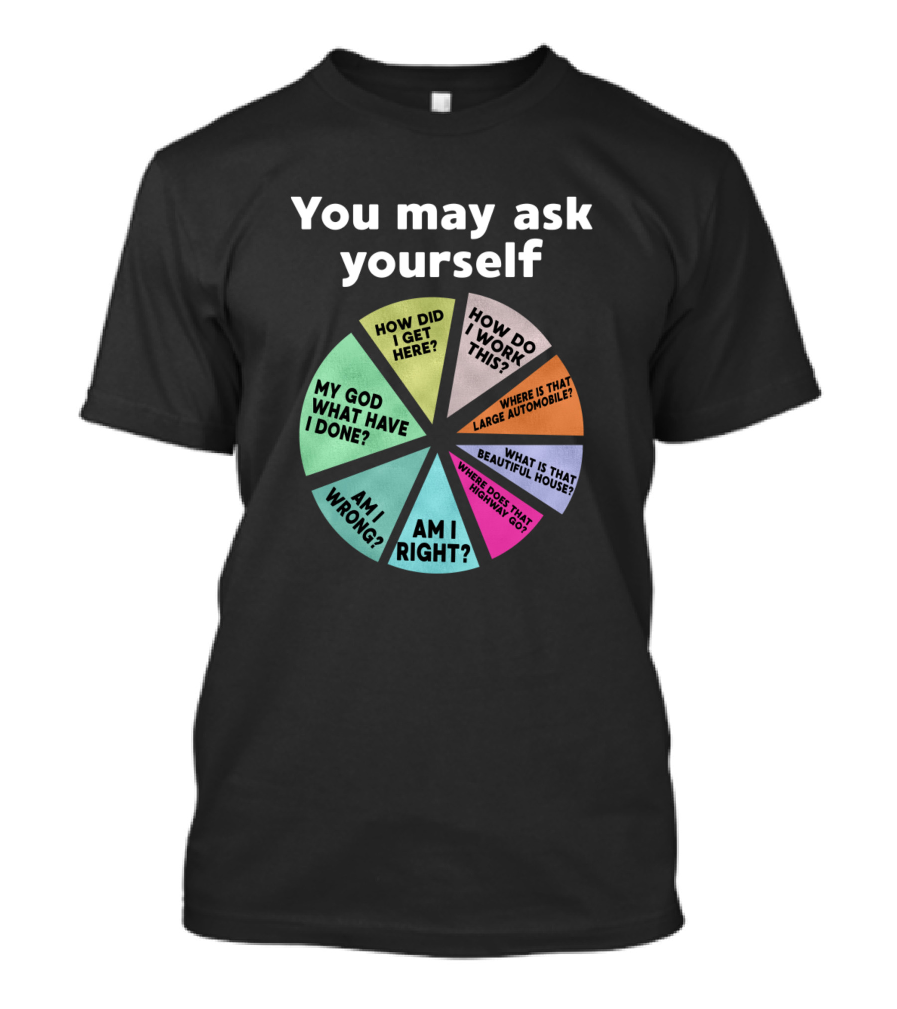 You May Ask Yourself How Did I Get Here Talking Heads Lyrics Wheel Chart T-Shirt