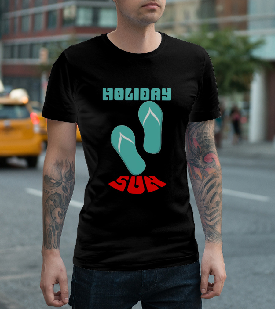 HOLIDAY SUN Flip Flops Beach Vibe T-Shirt