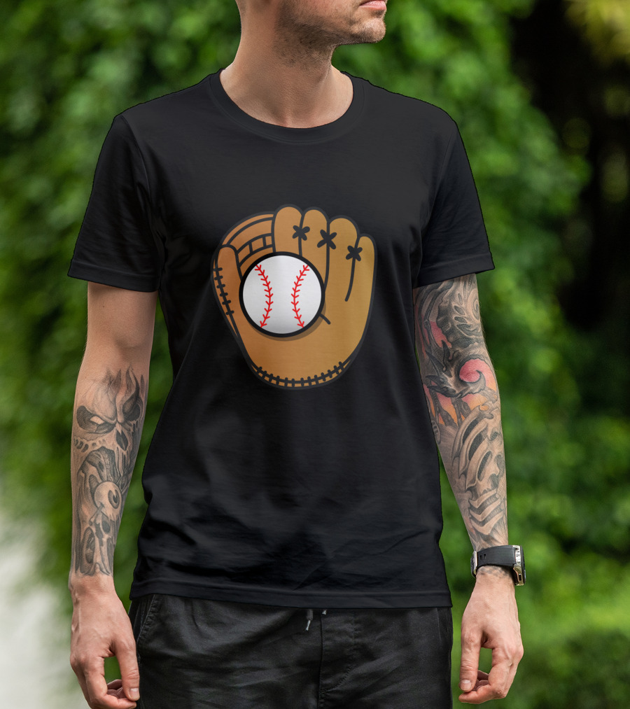 Baseball Glove Catching Ball T-Shirt