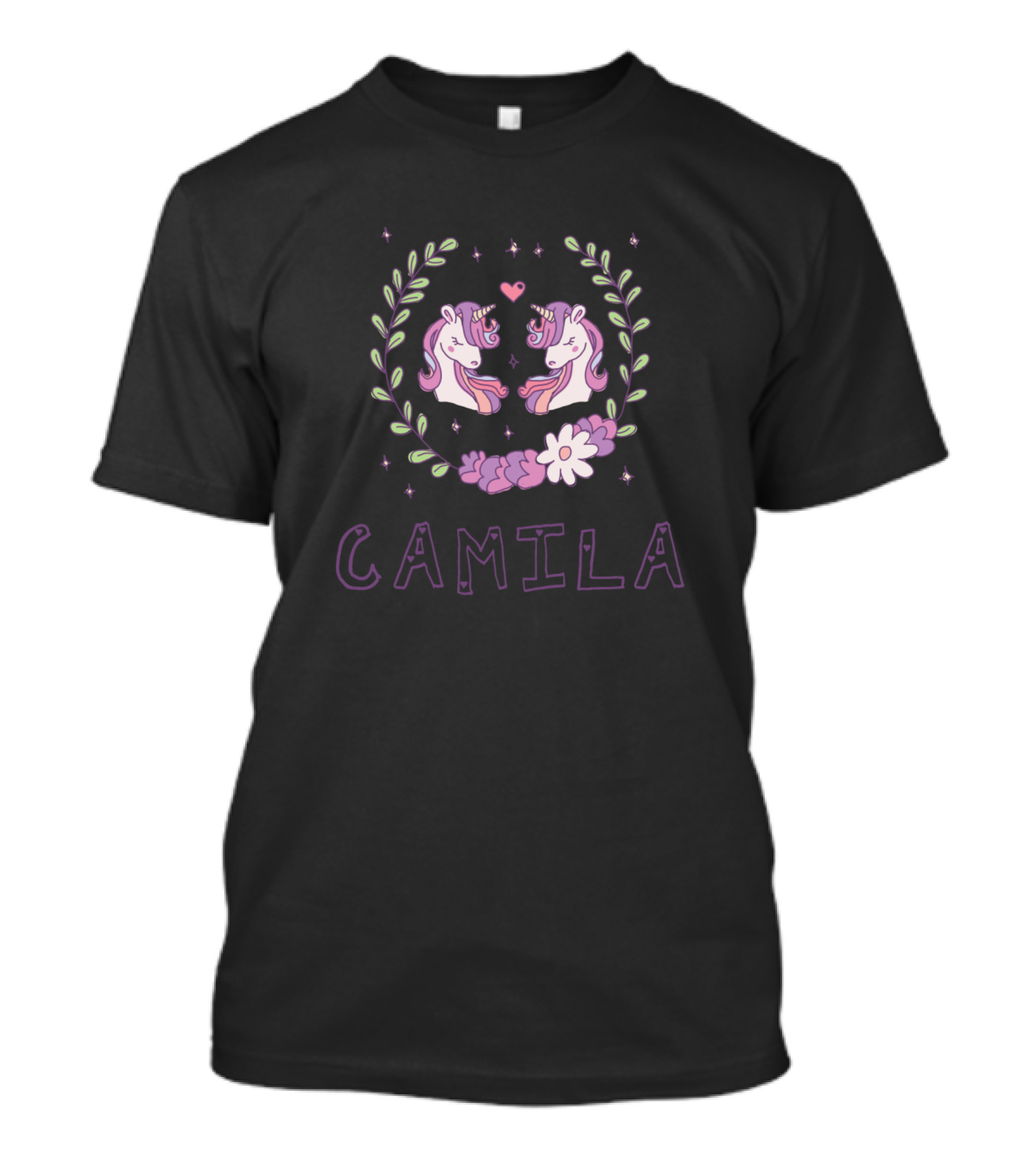 Camila Unicorns Hearts Flowers Laurel T-Shirt