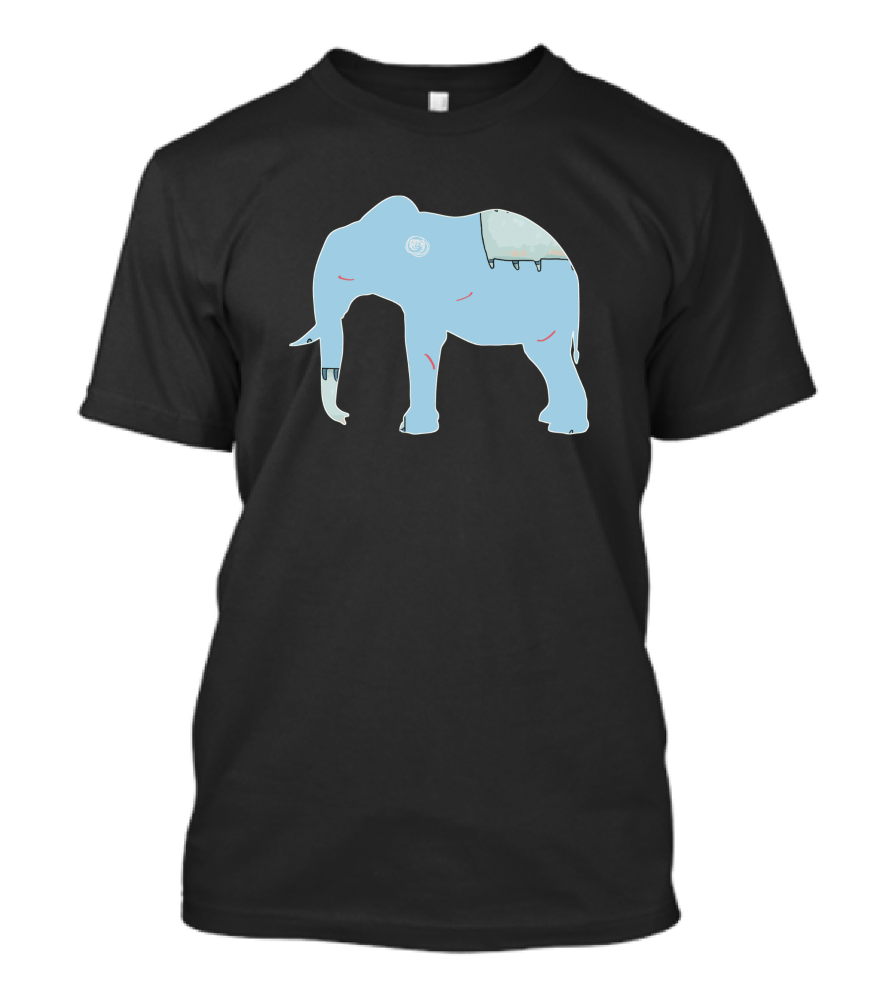 Elephant Blue Silhouette Zoo 1192 T-Shirt
