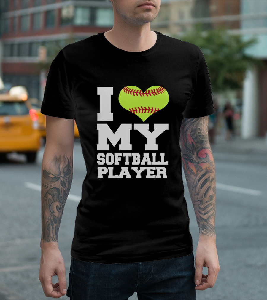 I Heart My Softball Player Fastpitch T-Shirt