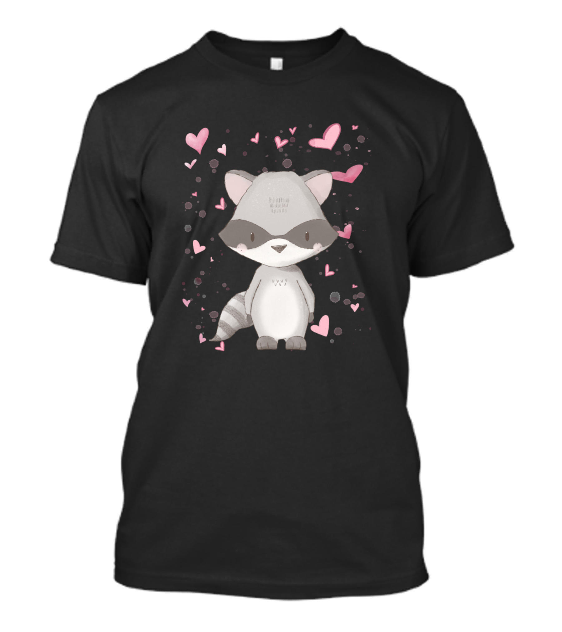 Raccoon With Hearts For Kids Little Bear T-Shirt
